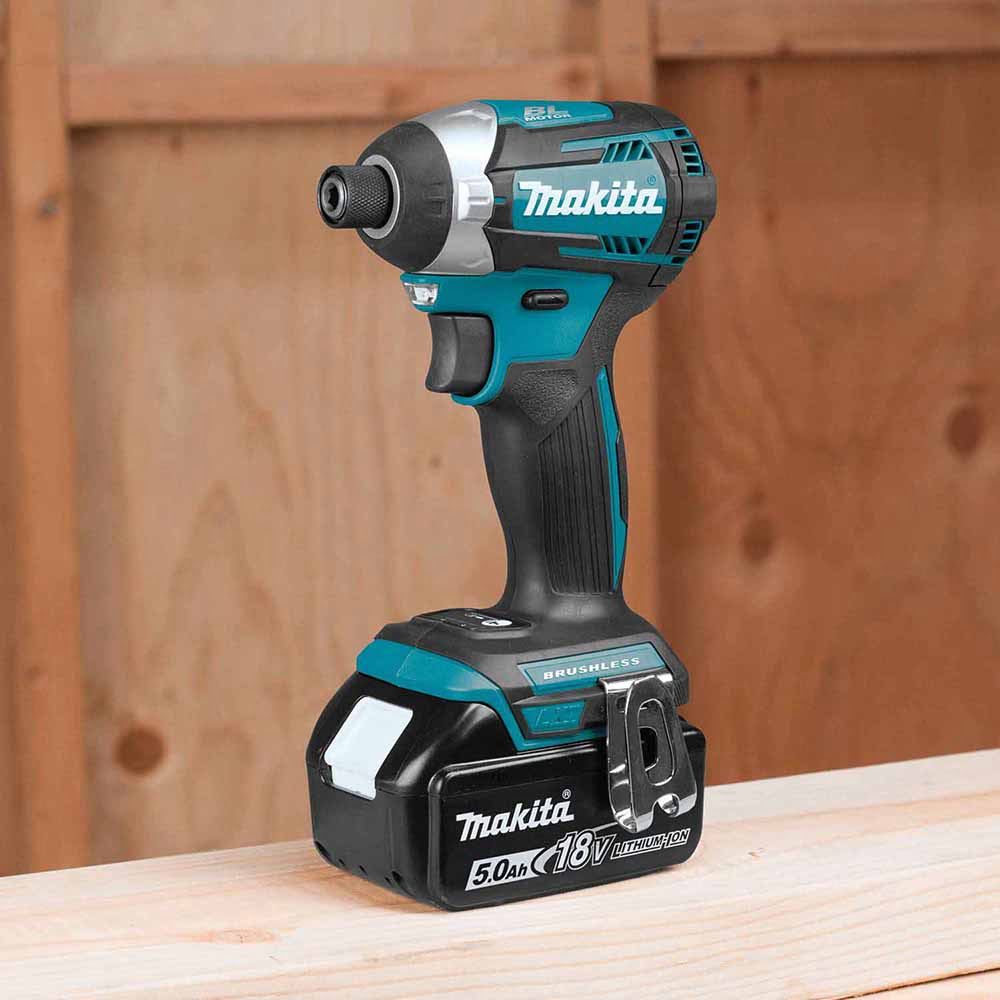 Makita XT453T 18V LXT Lithium-Ion Brushless Cordless 4 Pc. Combo Kit, XPH14Z, XDT14Z, XRJ05Z, DML815, bag (5.0Ah) - 16