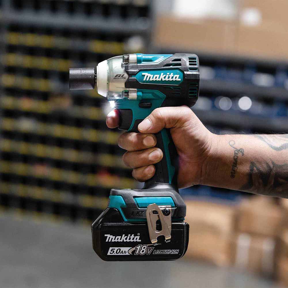 Makita XWT16T 18V LXT Lithium-Ion Brushless Cordless 4-Speed 3/8" Sq. Drive Impact Wrench w/ Friction Ring Anvil (5.0Ah) - 5