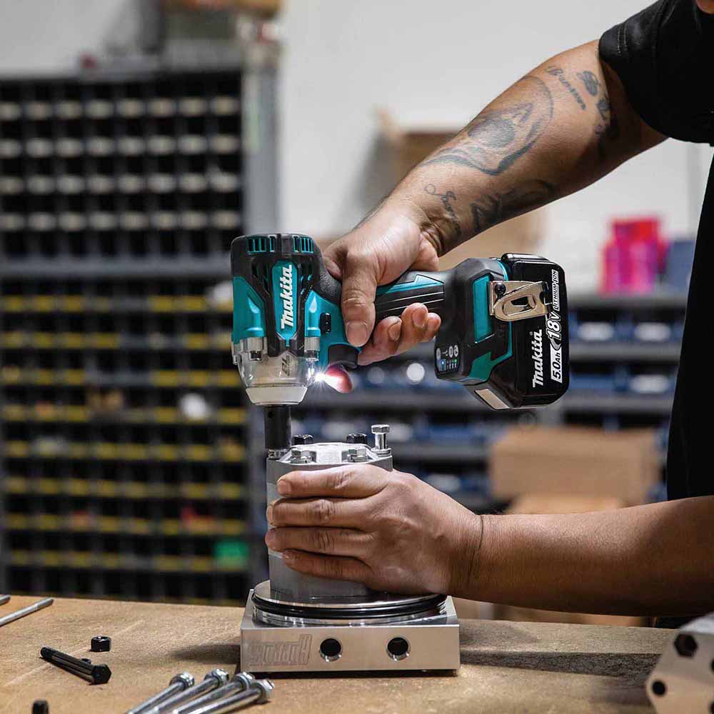 Makita XWT16T 18V LXT Lithium-Ion Brushless Cordless 4-Speed 3/8" Sq. Drive Impact Wrench w/ Friction Ring Anvil (5.0Ah) - 6