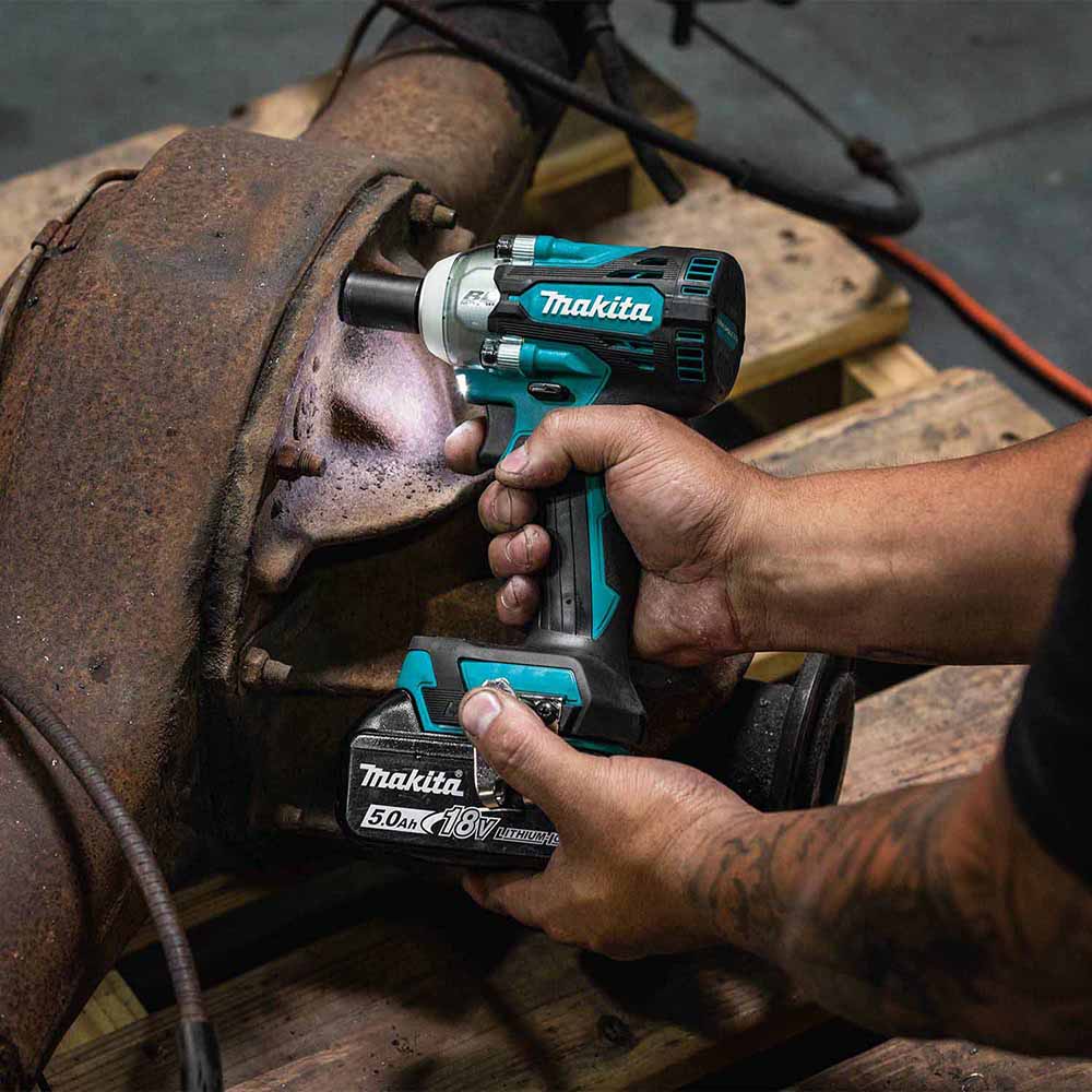 Makita XWT16T 18V LXT Lithium-Ion Brushless Cordless 4-Speed 3/8" Sq. Drive Impact Wrench w/ Friction Ring Anvil (5.0Ah) - 7