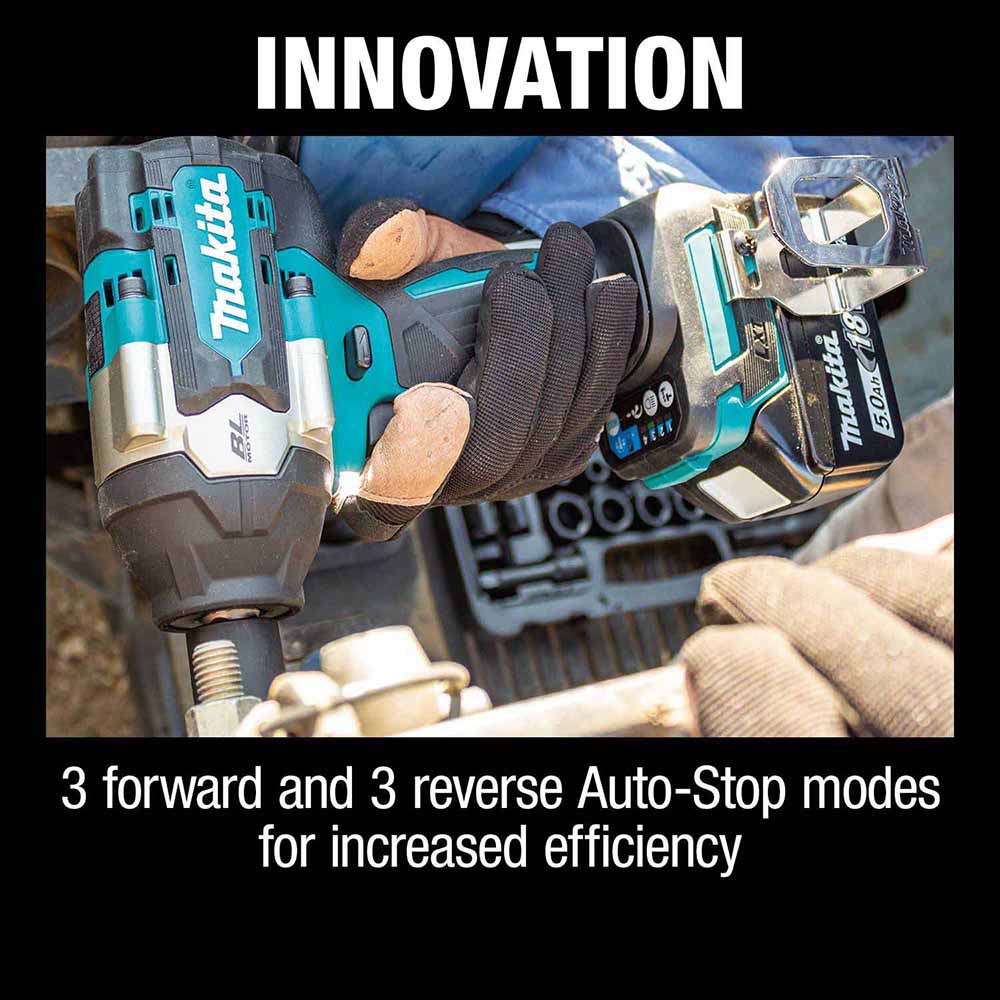 Makita XWT17T 18V LXTBrushless Cordless 4-Speed Mid-Torque 1/2" Sq. Drive Impact Wrench Kit - 5