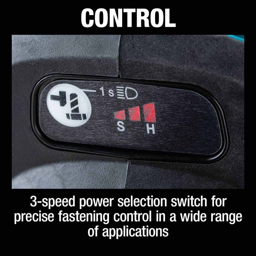 Makita XWT19XVZ 18V LXT Lithium-Ion Brushless Cordless 3-Speed 1/2" Sq. Drive Utility Impact Wrench w/ Detent Anvil, Tool Only - 9