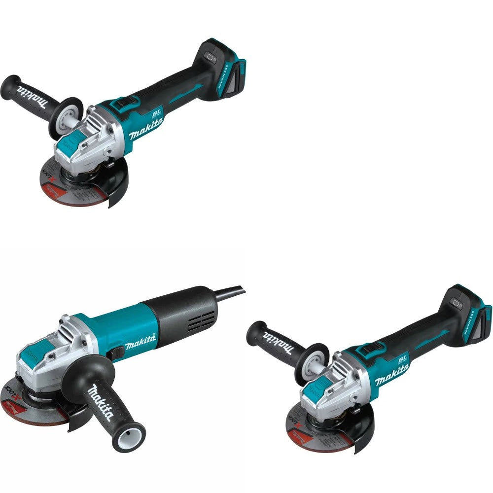 Makita XAG25Z X-LOCK Angle Grinder, 2 Pack Kit W/ FREE GA4570 Grinder