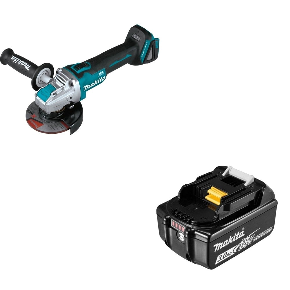 Makita XAG25Z 4-1/2" / 5" X-LOCK Angle Grinder W/ BL1830B 18V LXT Lithium-Ion 3.0Ah Battery