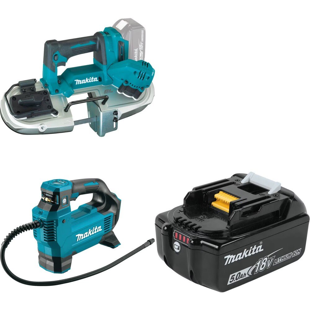 Makita XBP04Z 18V LXT Band Saw Kit W/ DMP181ZX Inflator and FREE BL1850B Battery