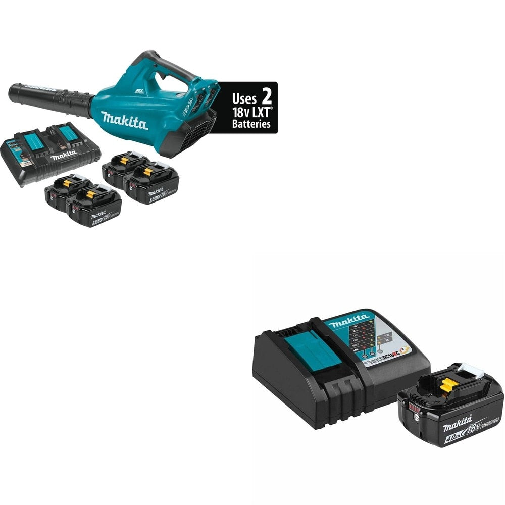 Makita XBU02PT1 18V X2 (36V) LXT Brushless Blower Kit with 4 Batteries W/ ADBL1840BDC1 Battery