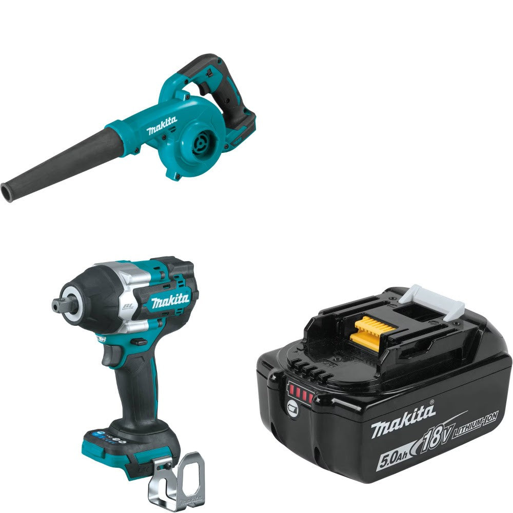 Makita XBU05Z Blower Kit W/ XWT18Z Impact Wrench and FREE BL1850B Battery