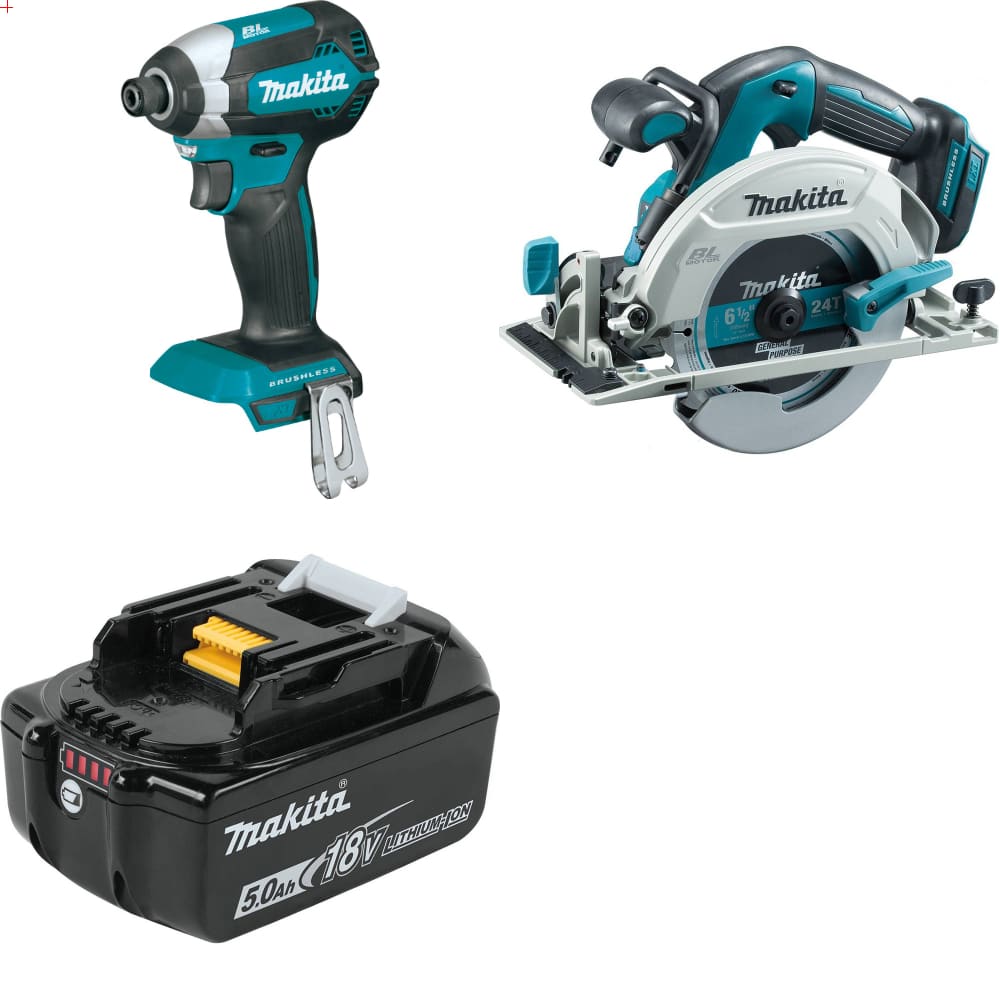 Makita XDT13Z 18V LXT Impact Driver w/ XSH03Z 18V Circ Saw, Bare & FREE Battery