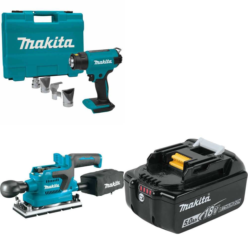 Makita XGH01ZK 18V LXT Heat Gun, Bare W/ XOB03Z 18V Sander & FREE 18V Battery