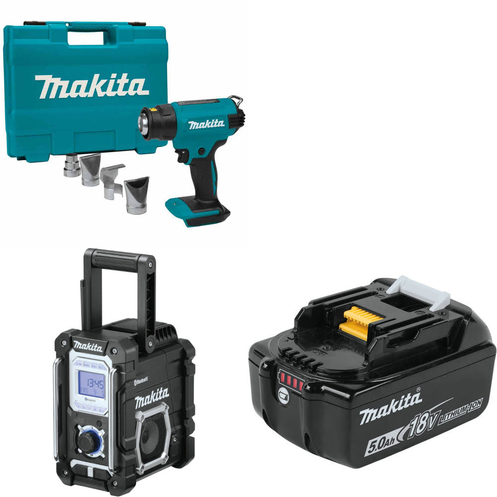 Makita XGH01ZK 18V LXT Heat Gun, Bare W/ XRM06B 18V Radio & FREE 18V Battery