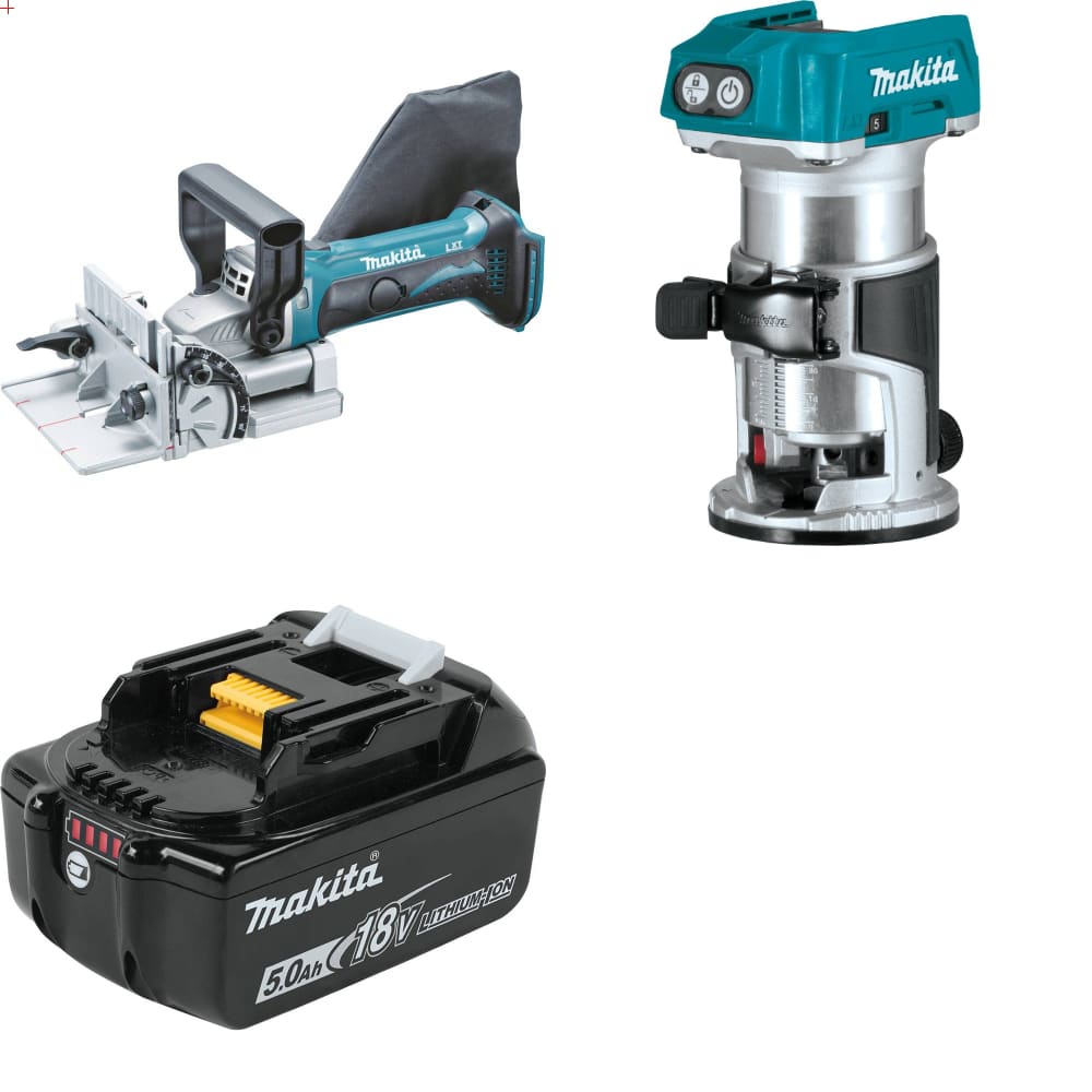 Makita XJP03Z 18V LXT Joiner w/ XTR01Z 18V Router, Bare & FREE 18V Battery