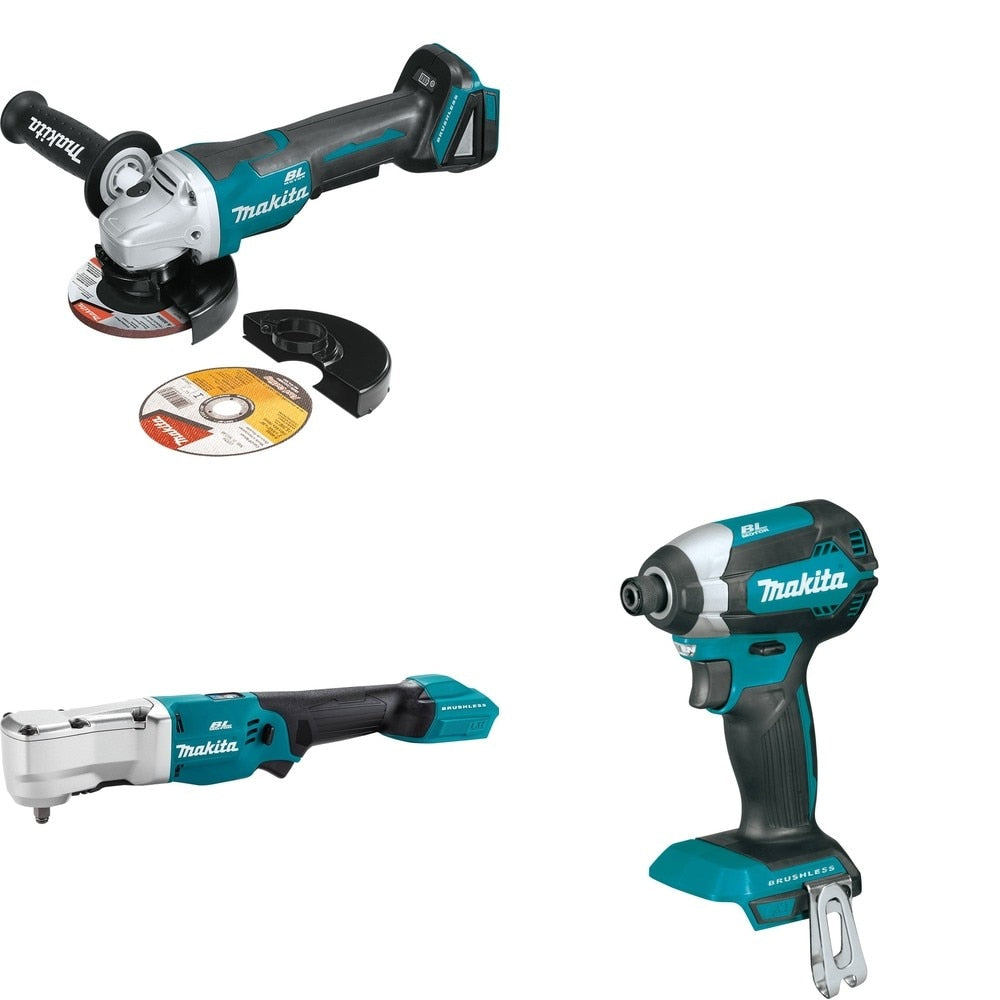 Makita XLT03Z Angle Impact Wrench W/ XAG11Z Angle Grinder and FREE XDT13Z Impact Driver