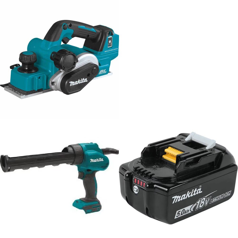 Makita XPK02Z Planer Kit W/ XGC01Z Caulk Gun and FREE BL1850B Battery