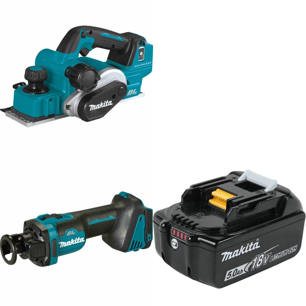 Makita XPK02Z Planer Kit W/ XOC02Z Cut-Out Tool and FREE Battery