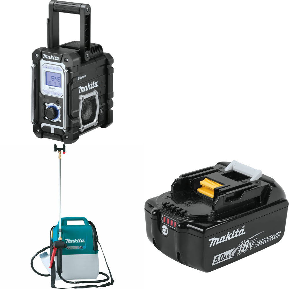 Makita XRM06B 18V LXT Radio W/ XSU03Z 18V Sprayer, Bare & FREE 18V 5Ah Battery