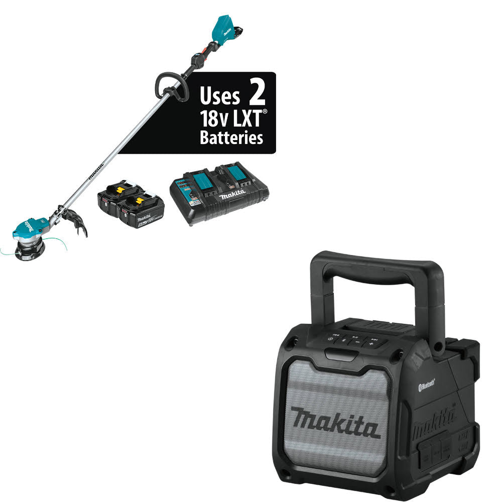 Makita XRU15PT 18V X2 LXT String Trimmer Kit W/ FREE XRM08B 18V/12V Max Speaker