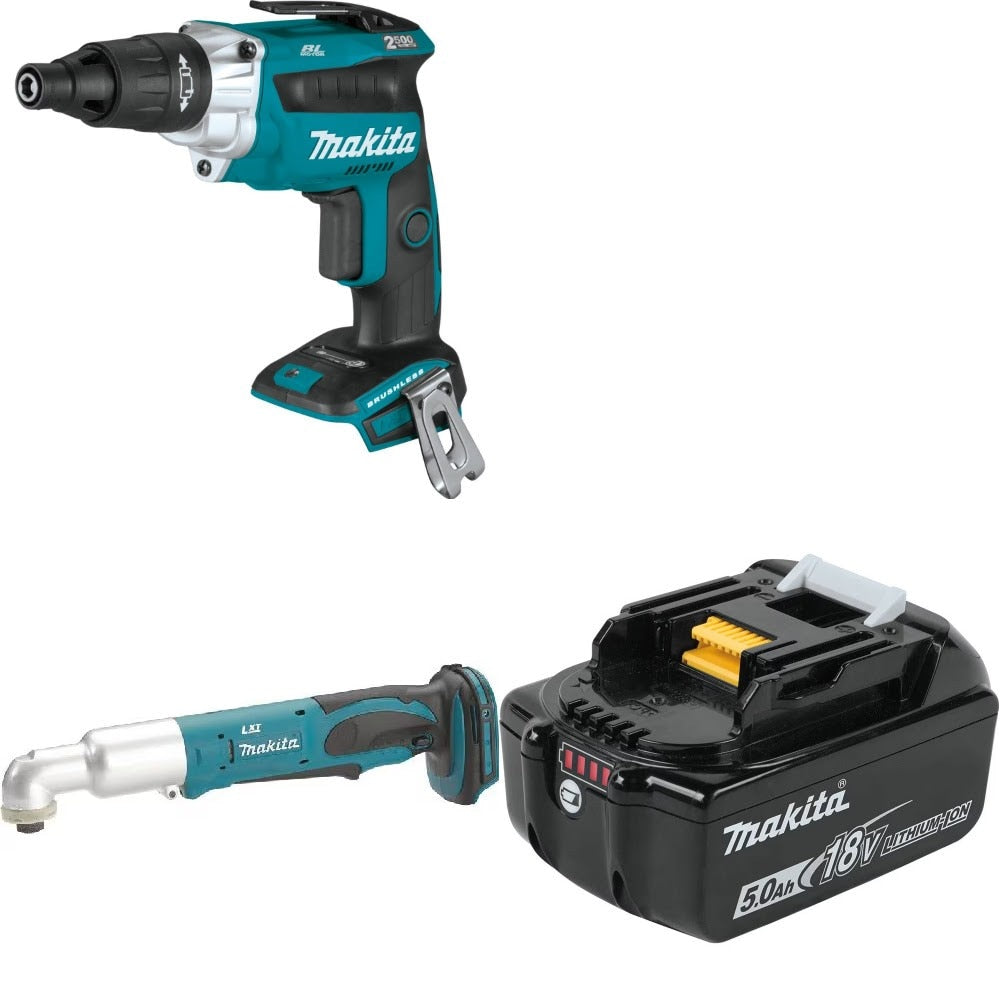 Makita Screwdriver Kit W/ Angle Impact Driver and FREE 5.0Ah Battery