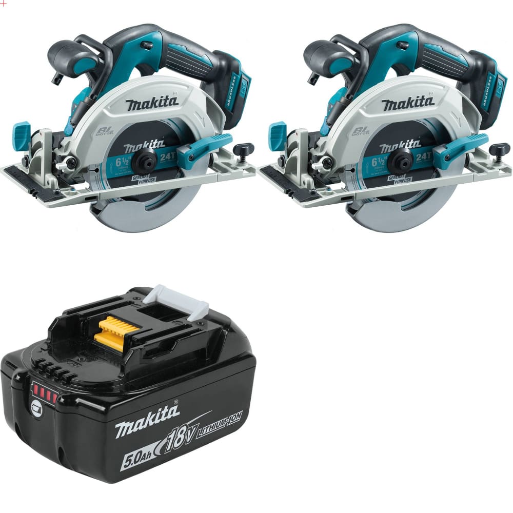 Makita XSH03Z 18V LXT 6-1/2" Circular Saw, 2-Pack w/ BL1850B 18V 5Ah Battery