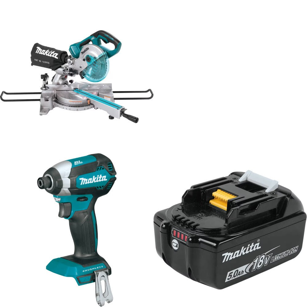 Makita XSL02Z Miter Saw Kit W/ Impact Driver and FREE Battery
