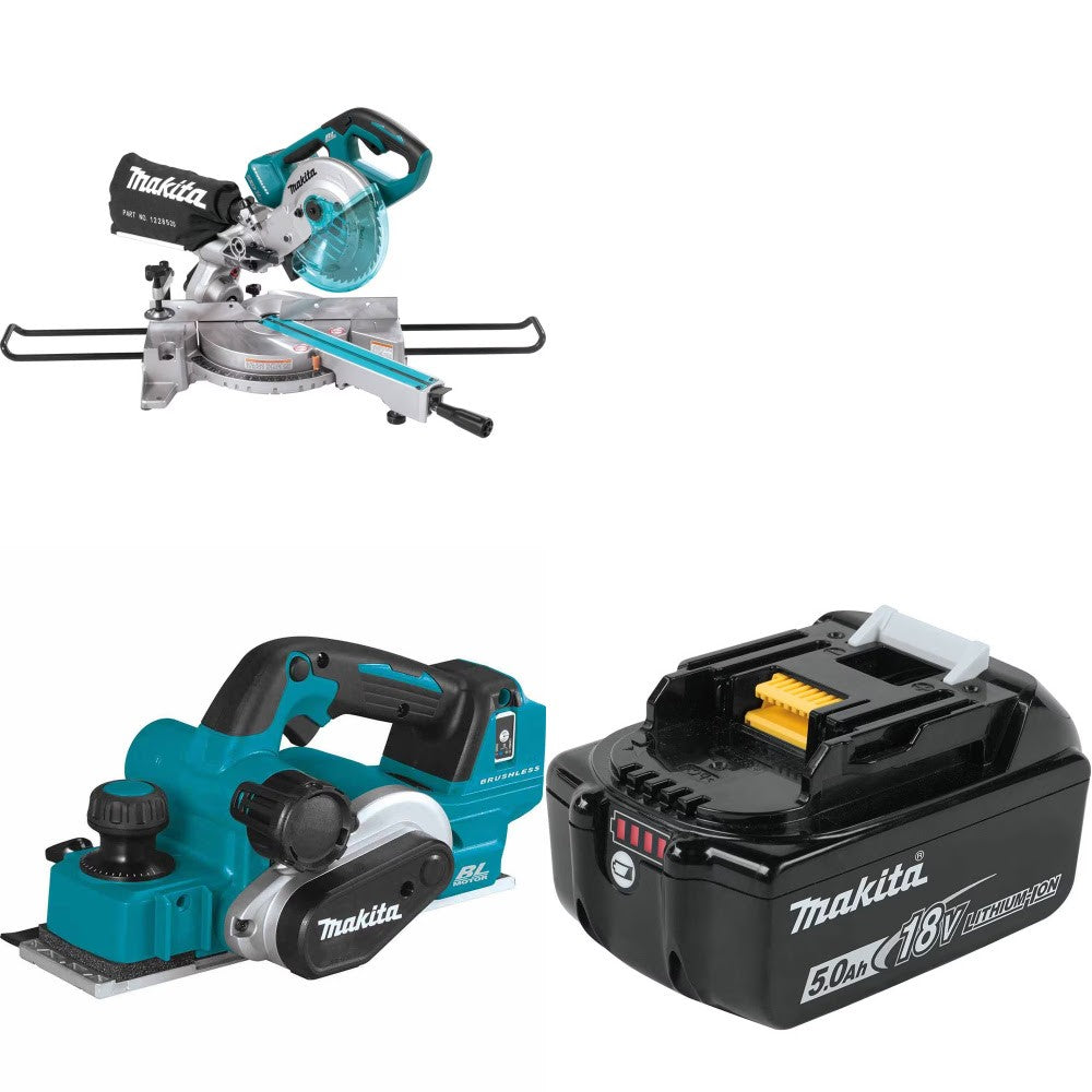 Makita XSL02Z Miter Saw Kit W/ XPK02Z Planer and FREE BL1850B Battery