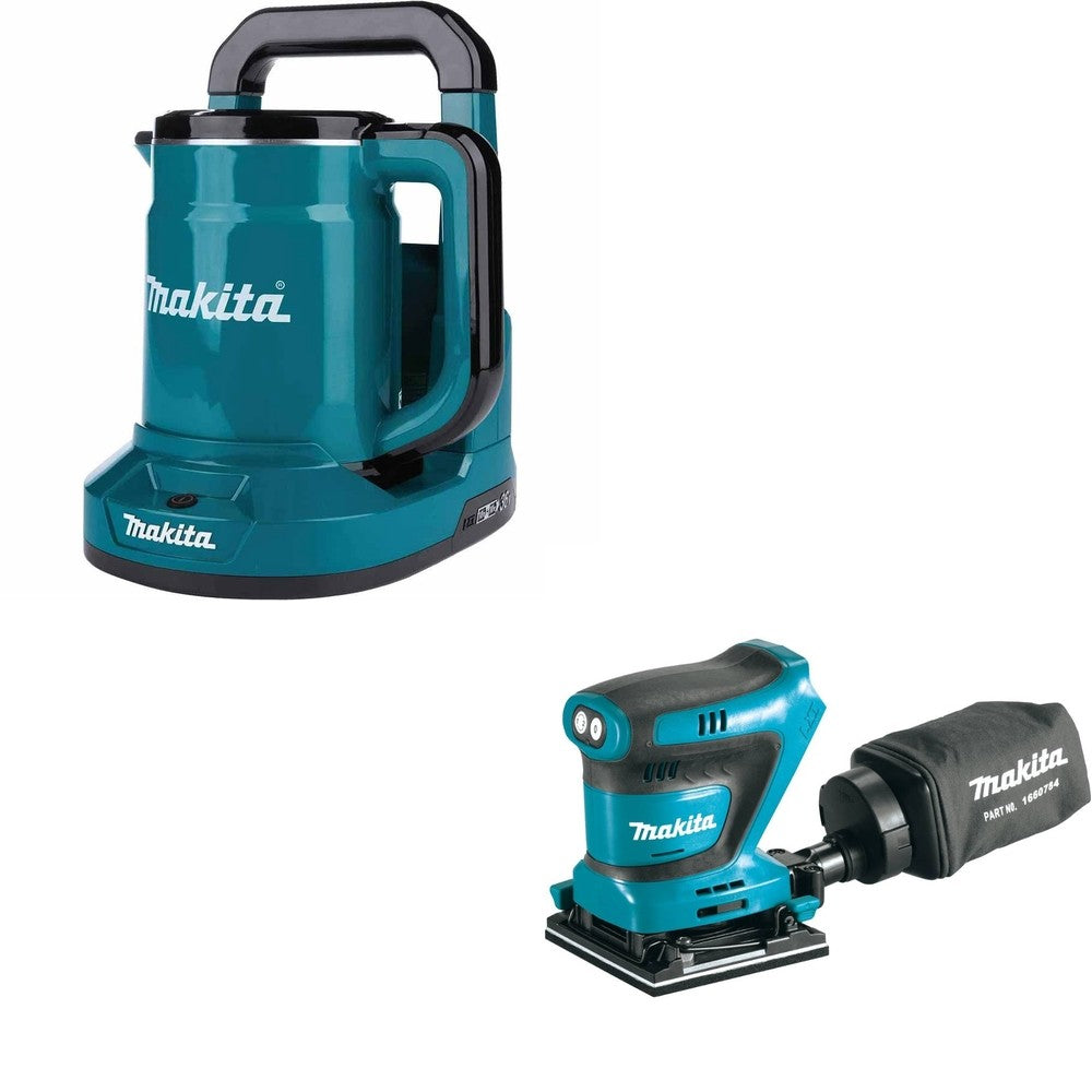 Makita XTK01Z 36V (18V X2) LXT Hot Water Kettle, Tool Only W/ XOB02Z 1/4 Sheet Finishing Sander