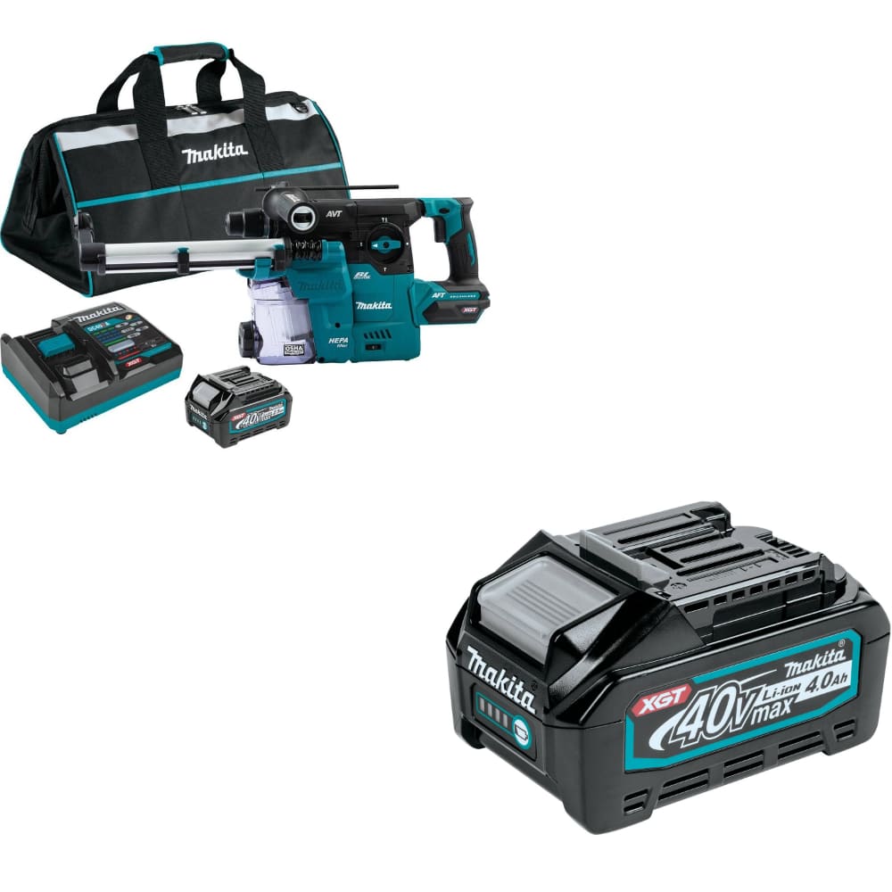 Makita GRH08M1W 40V Max XGT Rotary Hammer Kit W/ FREE BL4040 40V Max XGT Battery