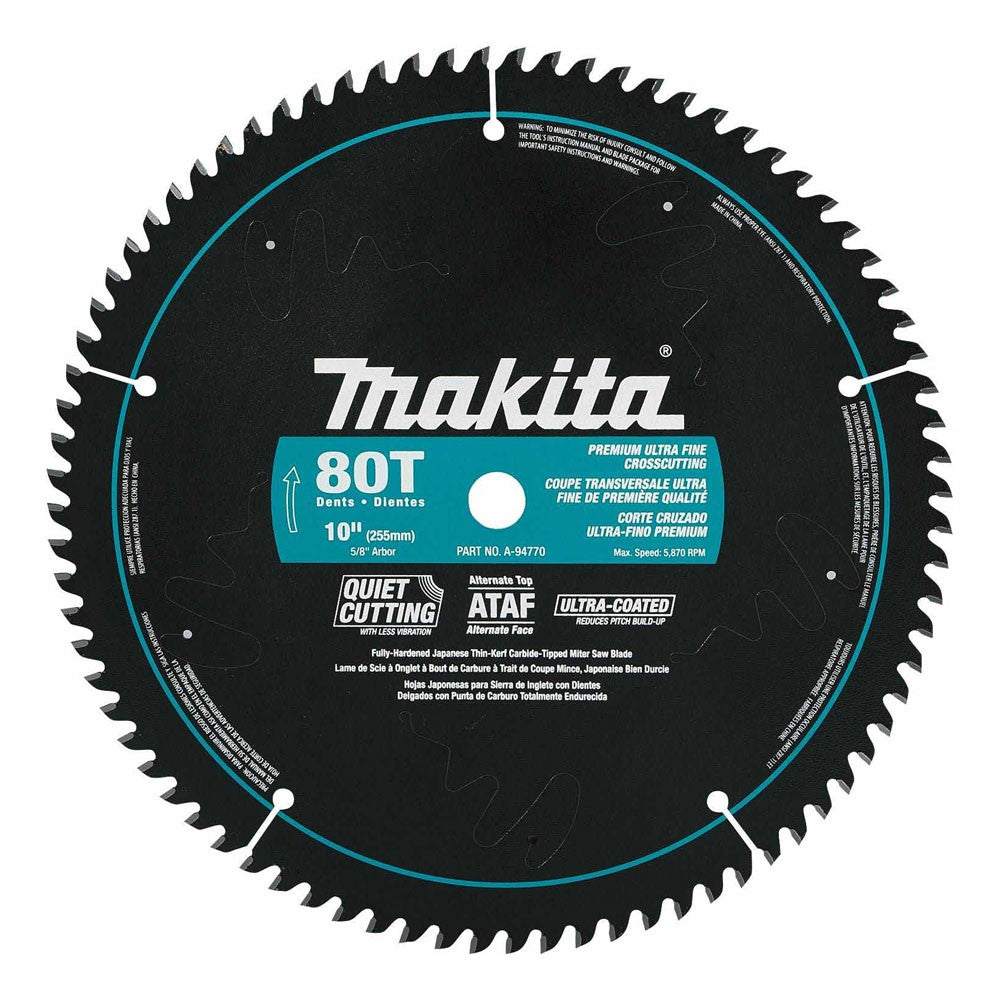 Makita A-94770 10" x 5/8" 80T Ultra-Coated Miter Saw Blade