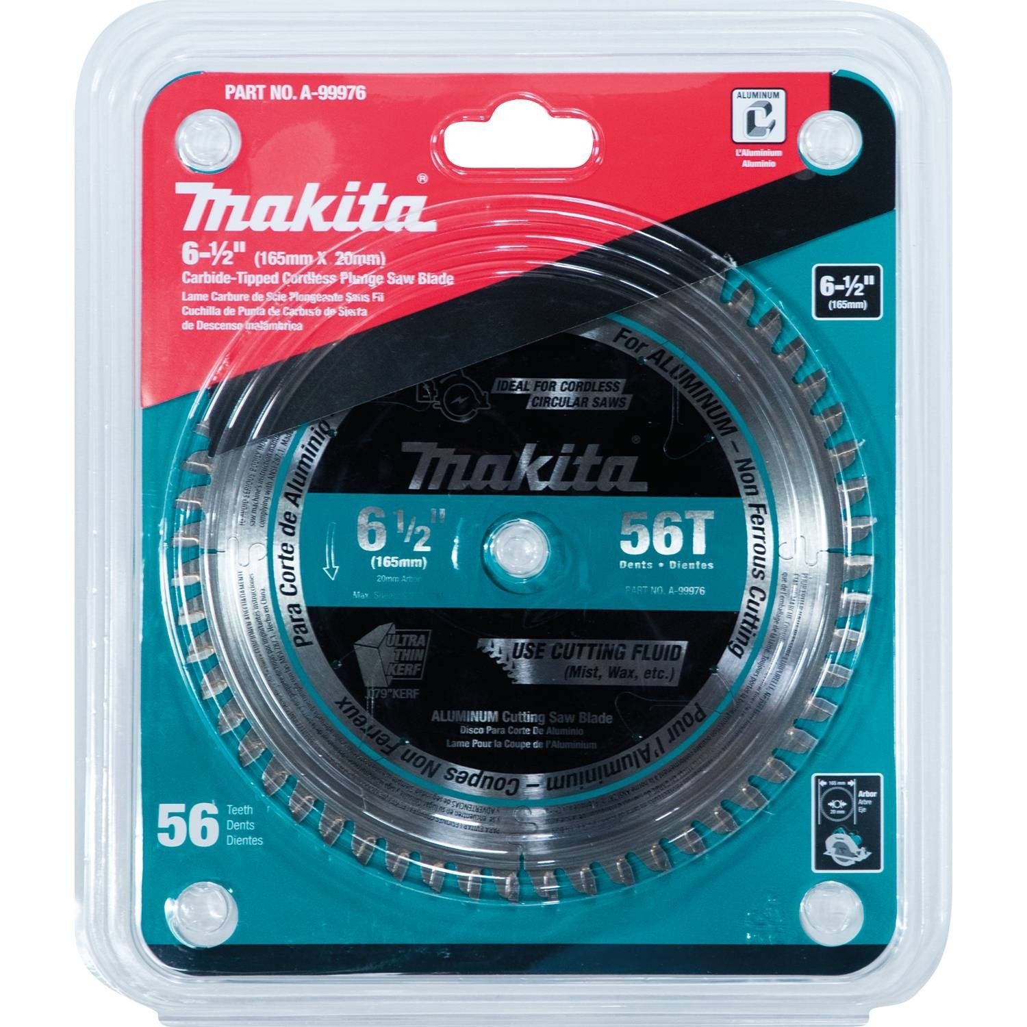 Makita A-99976 6-1/2" 56T Carbide-Tipped Cordless Plunge Saw Blade