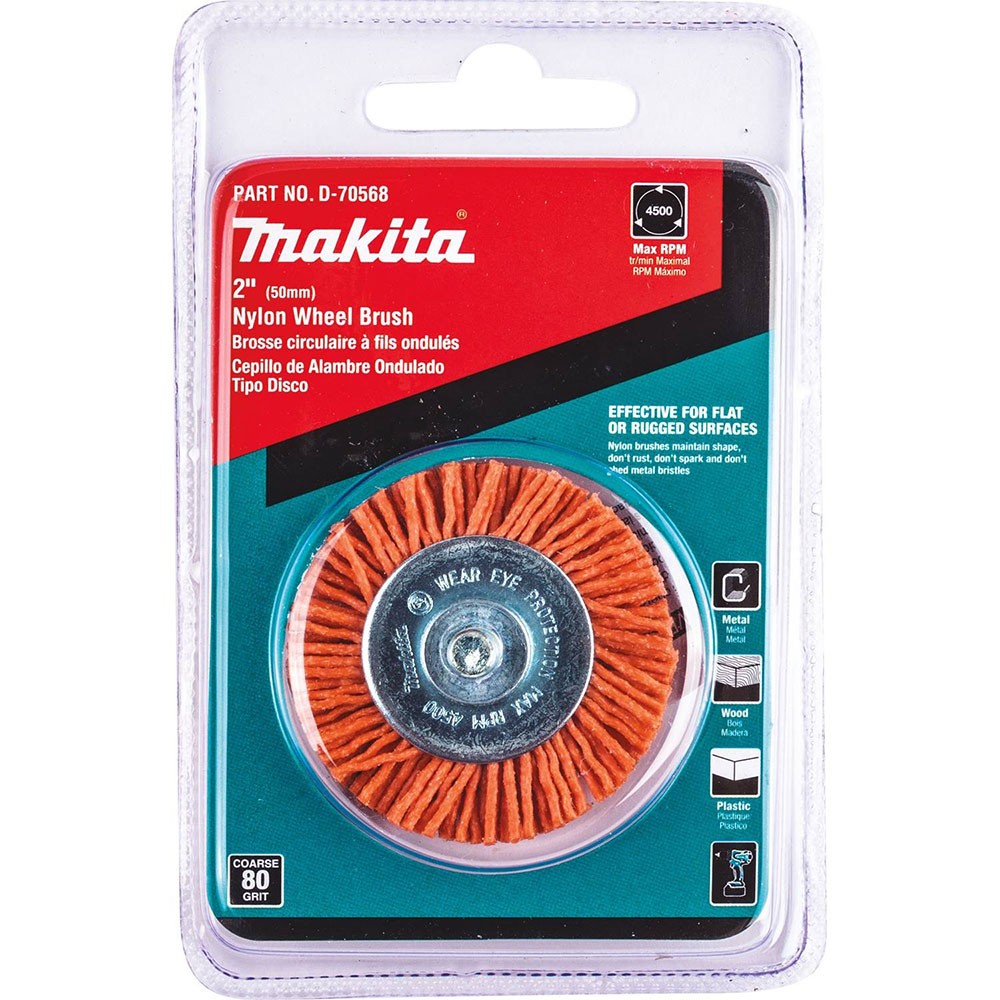 Makita D-70568 2" Nylon Wheel Brush, Coarse, 80 Grit