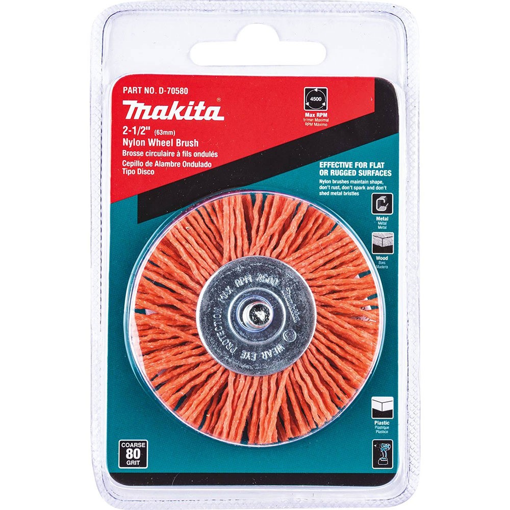 Makita D-70580 2-1/2" Nylon Wheel Brush, Coarse, 80 Grit