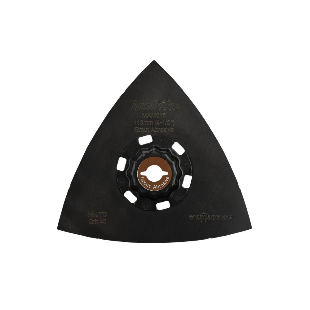 Makita E-08648 StarlockMax Oscillating Multi-Tool 4-1/2" Tungsten Carbide 40 Grit Delta Triangle Sanding Pad
