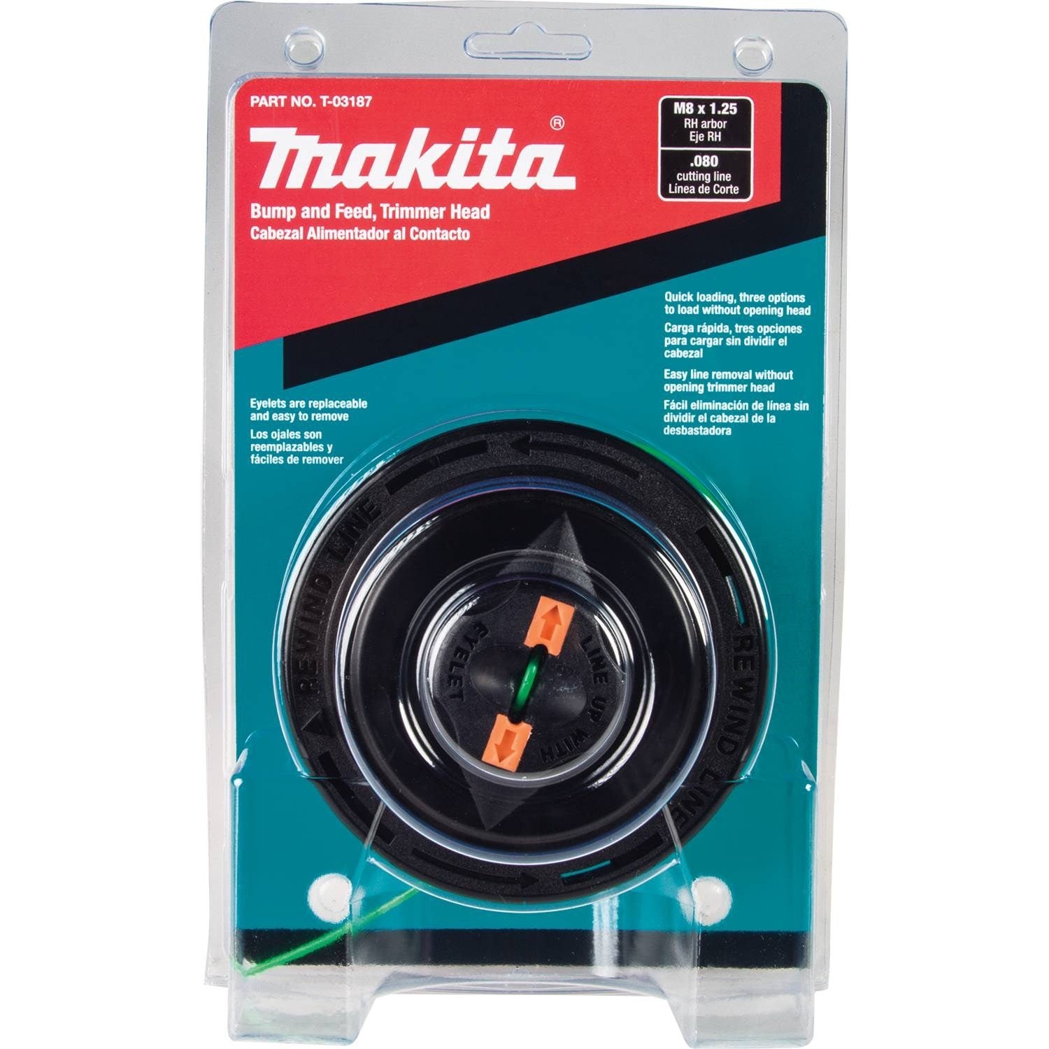 Makita T-03187 Trimmer Head, Bump and Feed, RH