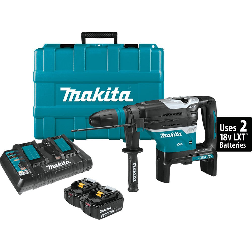 Makita XRH07PTUN 18V X2 LXT 1-9/16" Rotary Hammer Kit, SDS-MAX (5.0Ah)