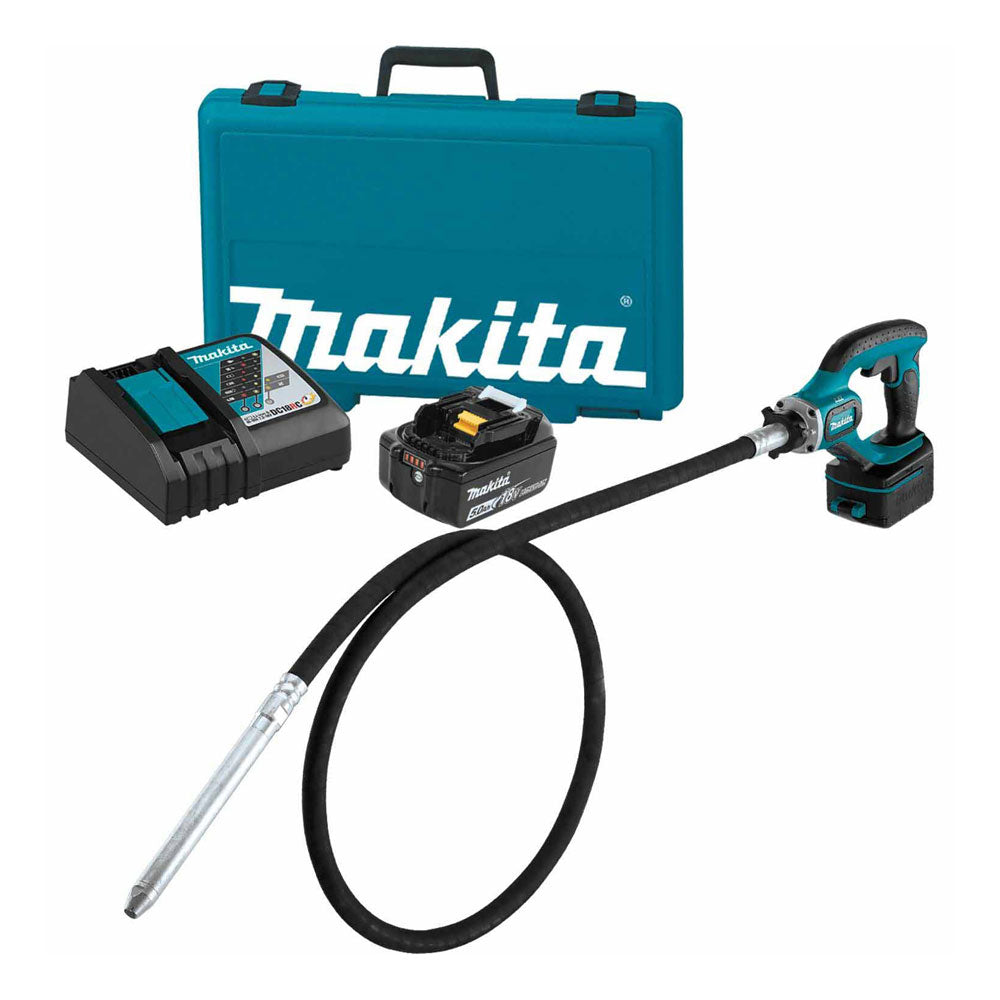 Makita XRV02T 18V LXT Cordless 8' Concrete Vibrator Kit 5.0Ah