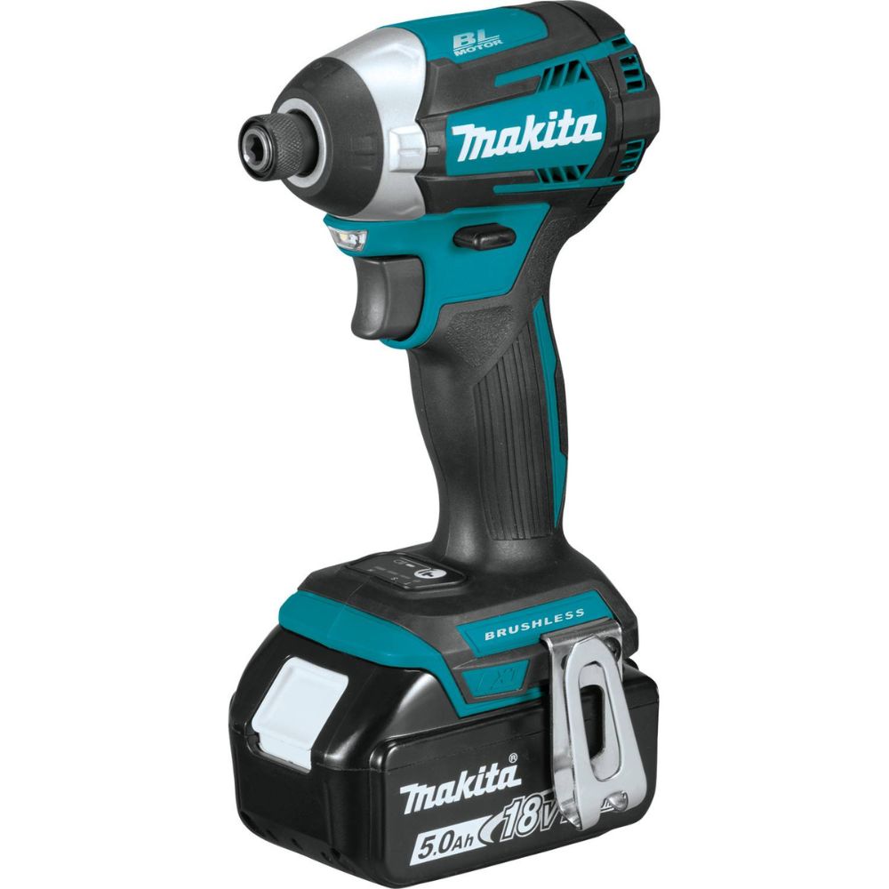 Makita XT707PT 18V LXT Lithium-Ion Brushless Cordless 7 Pc. Combo Kit, XPH14Z, XDT14Z, XRJ05Z, XSH03Z, XAG04Z, XRM06B, DML815, Dual Port Charger, Bag (5.0Ah)