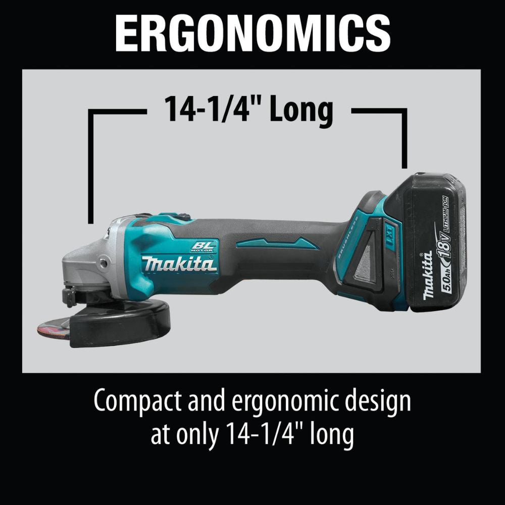 Makita XT707PT 18V LXT Lithium-Ion Brushless Cordless 7 Pc. Combo Kit, XPH14Z, XDT14Z, XRJ05Z, XSH03Z, XAG04Z, XRM06B, DML815, Dual Port Charger, Bag (5.0Ah)